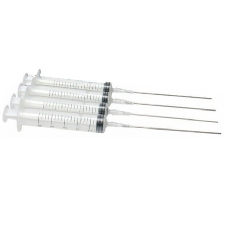 4 seringues de recharge d'encre de 20 ml avec 4 aiguilles 16G de 10 cm