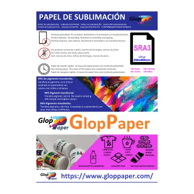 Papel de sublimação de secagem rápida GlopPaper 250 folhas SRA3 2