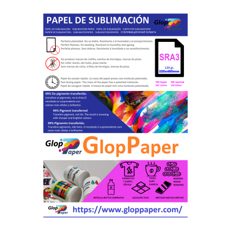 Papier de sublimation à séchage rapide GlopPaper SRA3