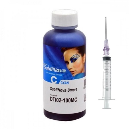 Encre à sublimation pour CISS et cartouches rechargeables, SubliNova Smart InkTec, flacons de 100 ml cian