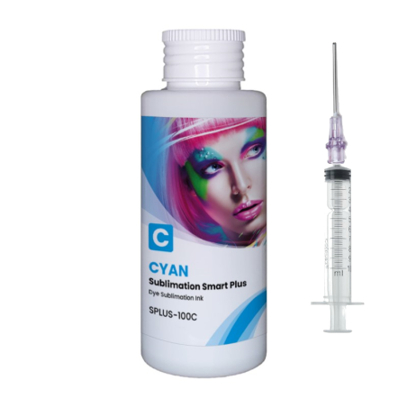 Tinta de sublimación para CISS y cartuchos recargables, Smart Plus de GlopInk, botellas de 100 ml cian