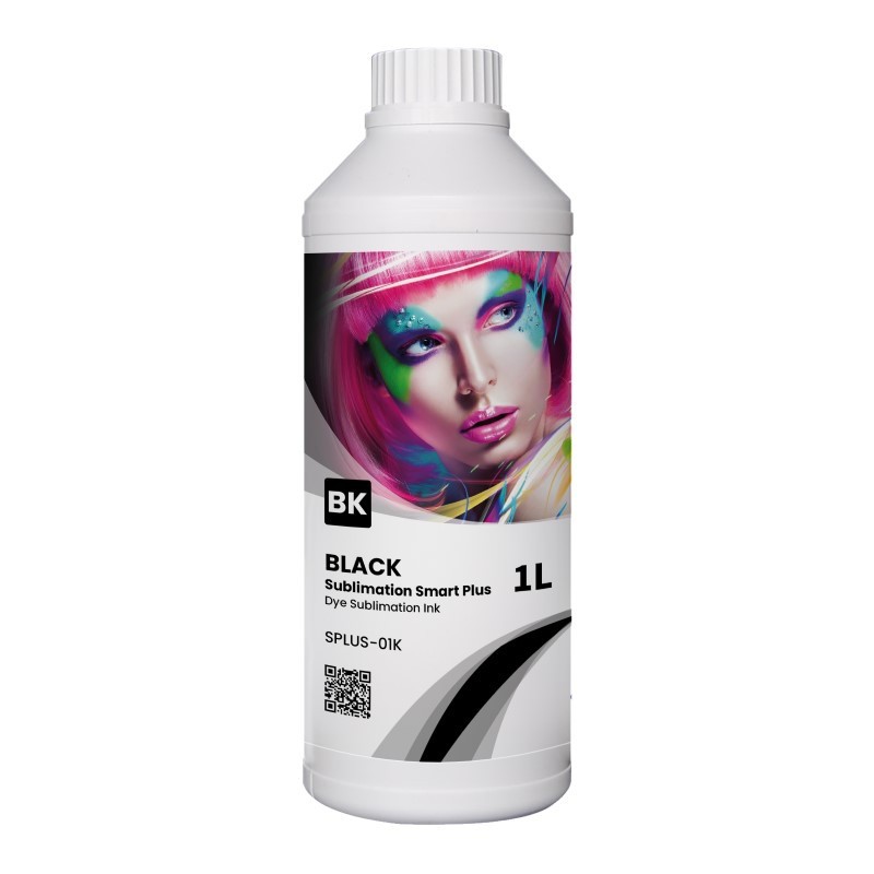 Tinta de sublimação Smart Plus da GlopInk, garrafas de 1 litro preto