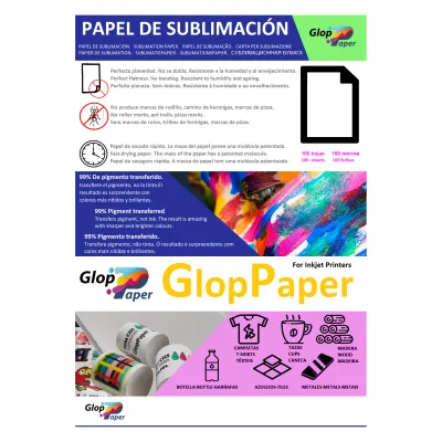 Papier sublimation à séchage rapide GlopPaper 100 feuilles A4 2