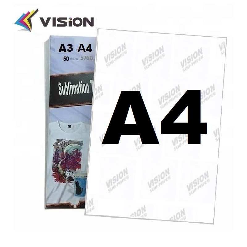 Papel de sublimação de secagem média Vision 100 folhas A4