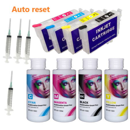Cartuchos recarregáveis 604XL e 4 tintas de sublimação para Epson XP-2200, XP-3200, XP-4200, WF-2910