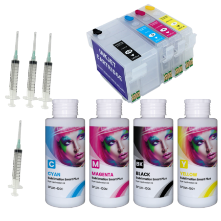 27XL cartuchos recargables y 4 tintas de sublimación para Epson WF-7210, WF-7715, WF-7720