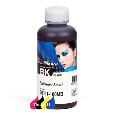 Tinta de sublimação SubliNova Smart da InkTec, frascos de 100 ml preto