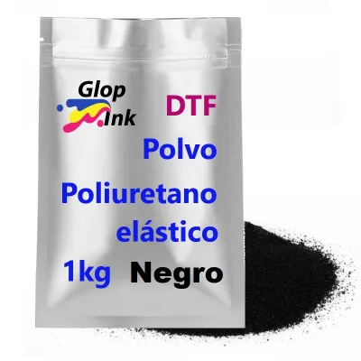 Poudre pour transfert DTF noire thermocollante en polyuréthane élastique, 1 kg