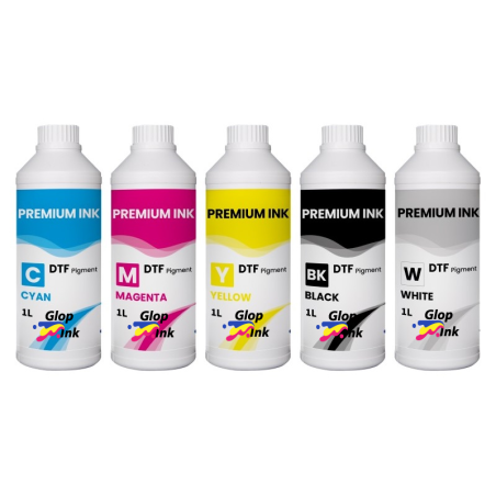 Encres DTF GlopInk 5 bouteilles de 1 litre