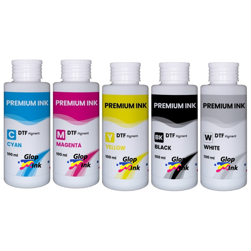 Encres DTF GlopInk 5 bouteilles de 100 ml