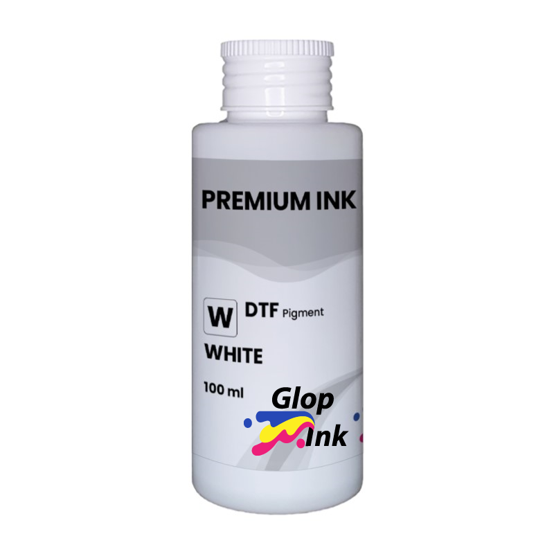 Tinta branca DTF GlopInk, 100 ml garrafa