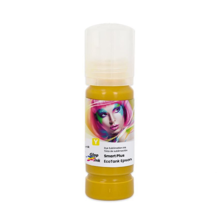 Encre à sublimation pour EcoTank, Smart Plus de GlopInk, bouteilles de 70 ml jaune
