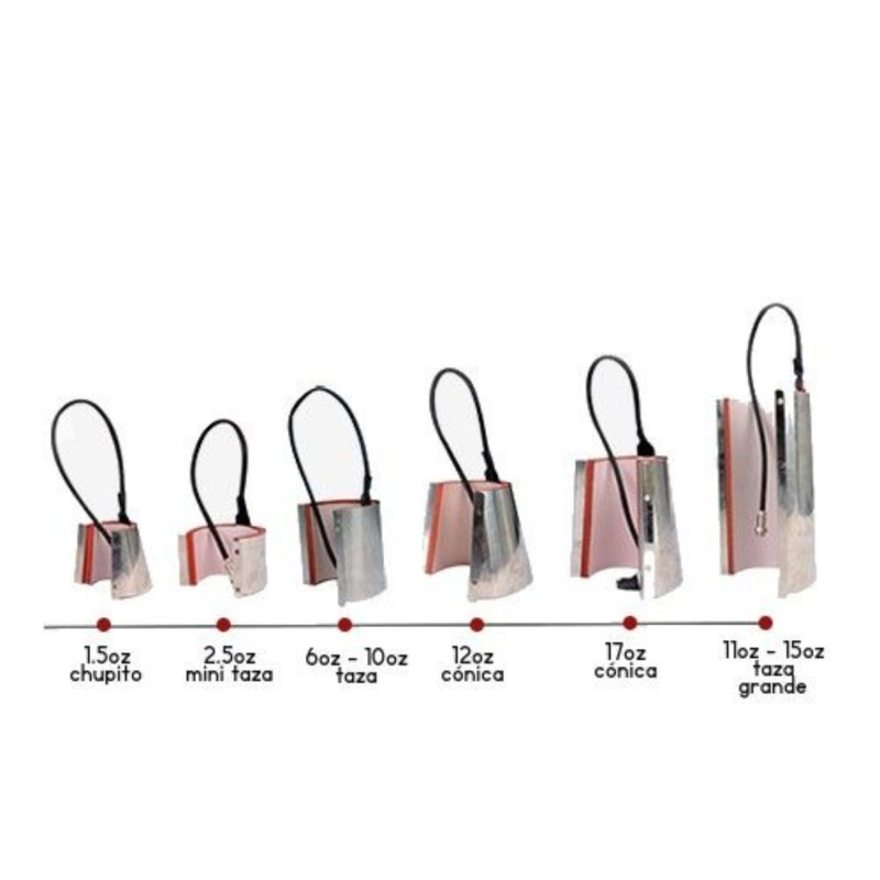 Imprensa Térmica para Copos 6 em 1, de 1,5 a 17 oz