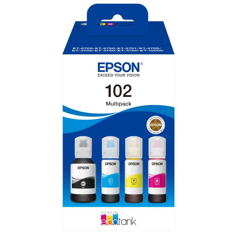 Tinta Epson 102 para ecotank. Tinta Multipack Original
