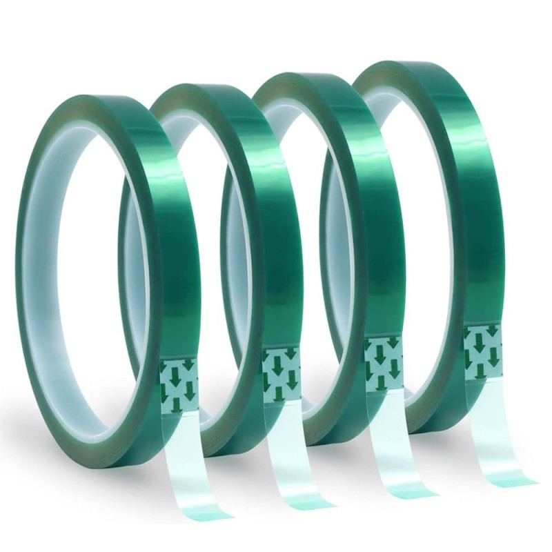 Ruban adhésif vert PET, 33 mètres x 12 mm