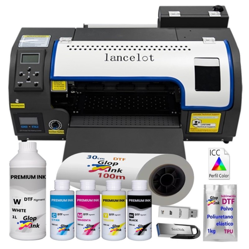 Imprimante DTF A3 Lancelot M1630 Pro XP600 HD (1080) de 5e génération pour textiles