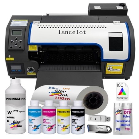 Impressora DTF A3 Lancelot M1630 Pro XP600 HD (1080) de 5ª geração para têxteis