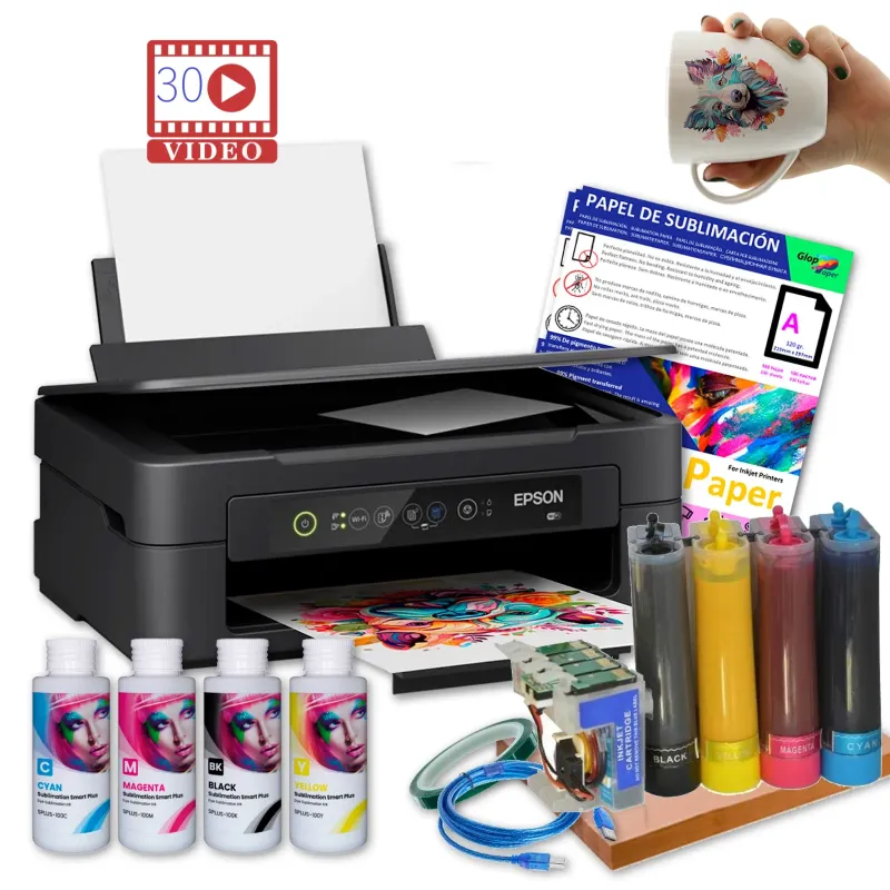 Impressora de sublimação A4 Epson XP-2200 com scanner, CISS instalado e combo completo