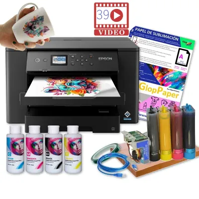 Imprimante à sublimation A3 Epson WF-7310 avec CISS installé et combo complet