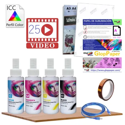 Pack pour convertir une EcoTank en imprimante à sublimation, avec profil ICC et tutoriels vidéo