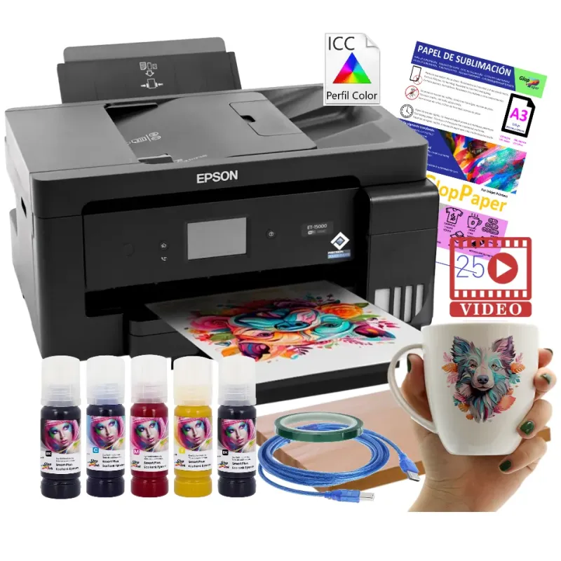 Impressora de sublimação A3 Epson EcoTank ET-15000 completa e perfil ICC