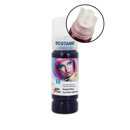 Encre à sublimation pour EcoTank Smart Plus de GlopInk, 70 ml cyan