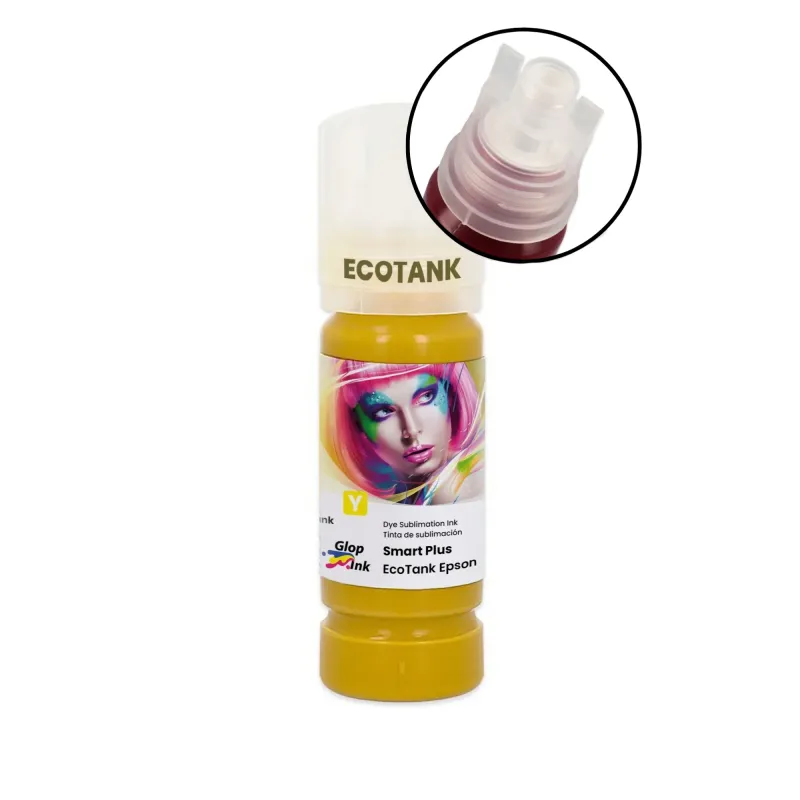 Tinta de sublimação para EcoTank Smart Plus da GlopInk, 70 ml amarelo