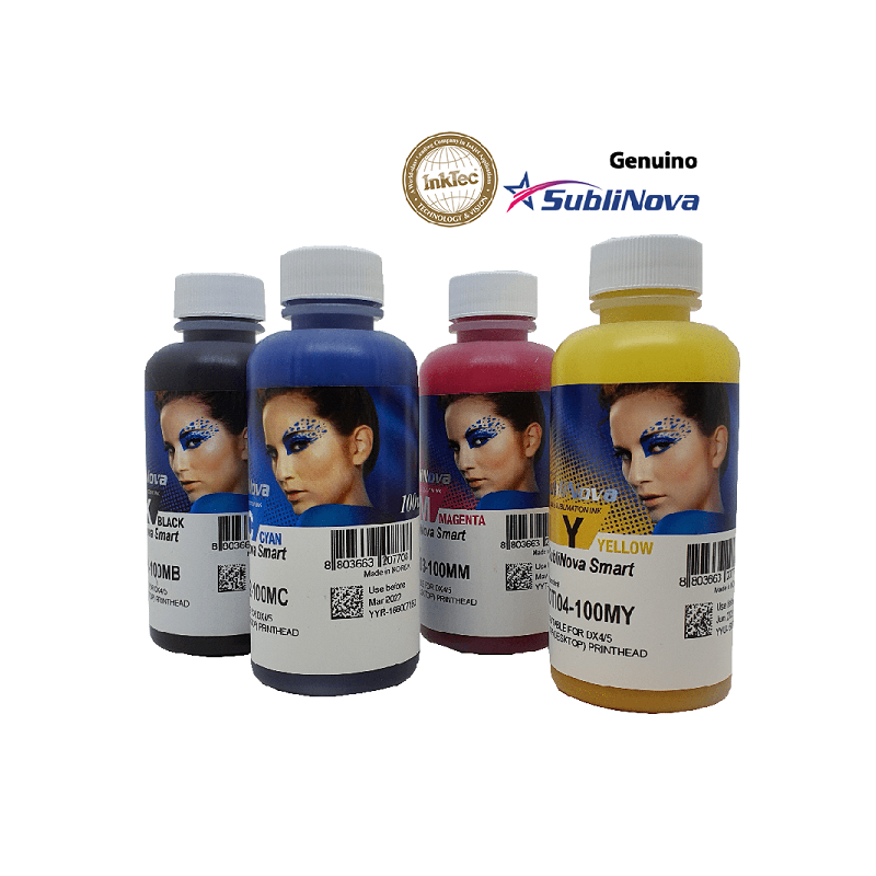 Tinta sublimación SubliNova Smart de InkTec, 4 botellas de 100 ml, producto genuino