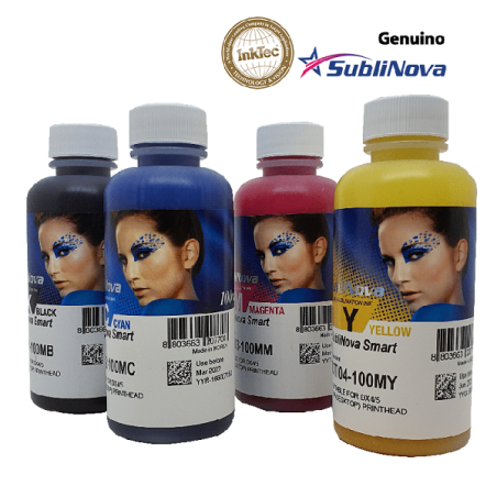 Tinta de sublimação SubliNova Smart da InkTec, frascos de 100 ml produto genuíno