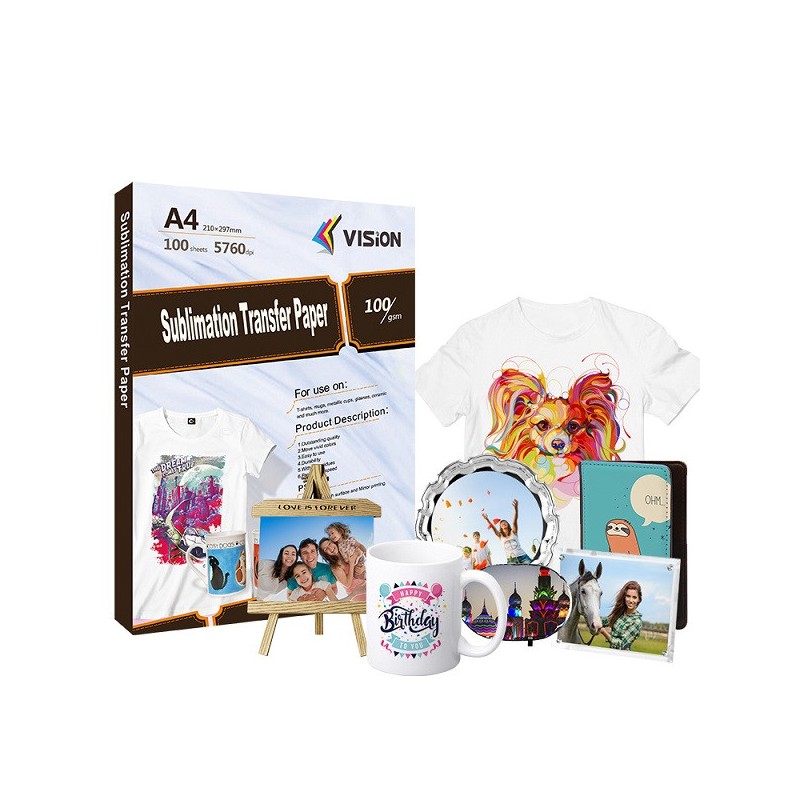 Séchage moyen du papier de sublimation Vision 100 feuilles A4