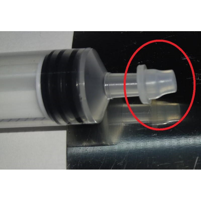 Seringa de 12 ml com ponta de borracha para limpeza de cabeçotes e purga de CISS