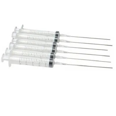 6 seringas para recarga de tinta de 20 ml com 6 agulhas 16G de 10 cm
