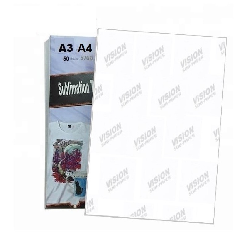 Papel de sublimação de secagem média Vision A4, A3